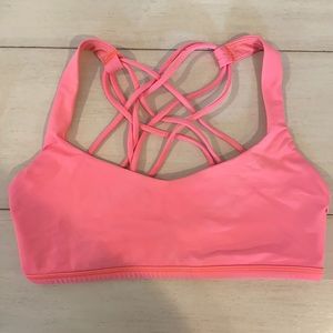 Lululemon Free To Be Wild Bra - neon pink - size 6